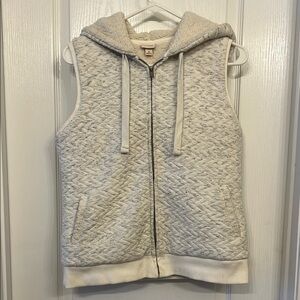 Gray Quilted Hooded Vest